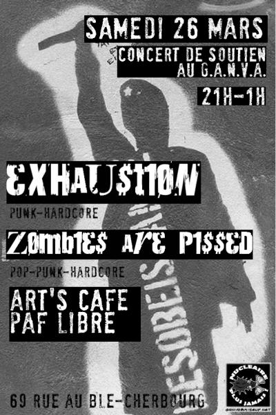 Exhaustion + Zombies Are Pissed à l'Arts Café le 26 mars 2011 à Cherbourg-Octeville (50)