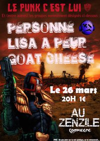 Personne + Lisa A peur + Goat Cheese le 26 mars 2011 à Compiègne (60)