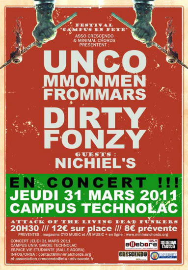 Uncommonmenfrommars + Dirty Fonzy + Nichiel's le 31 mars 2011 à Le Bourget-du-Lac (73)