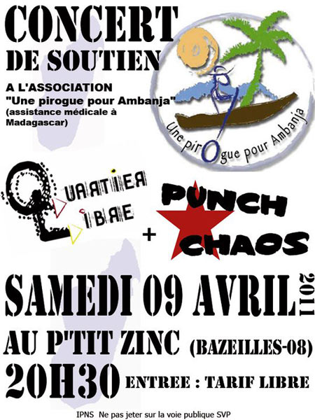 Quartier Libre + Punch Chaos au P'tit Zinc le 09 avril 2011 à Bazeilles (08)