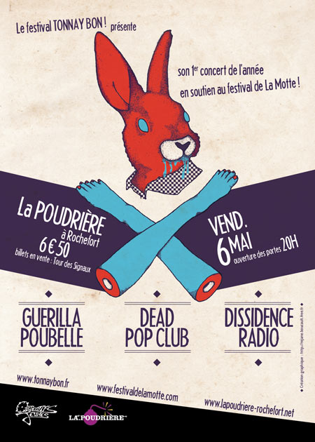 Guerilla Poubelle+Dead Pop Club+Dissidence Radio à la Poudrière le 06 mai 2011 à Rochefort (17)