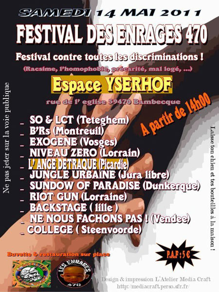 Festival des Enragés 470 à l'Espace Yserhof le 14 mai 2011 à Bambecque (59)