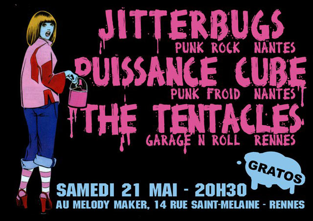 Jitterbugs + Puissance Cube + The Tentacles au Melody Maker le 21 mai 2011 à Rennes (35)