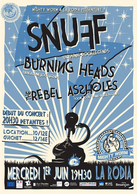 SNUFF + Burning Heads + The Rebel Assholes à La Rodia le 01 juin 2011 à Besançon (25)