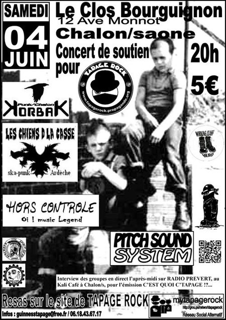 Concert de soutien pour Tapage Rock au Clos Bourguignon le 04 juin 2011 à Chalon-sur-Saône (71)