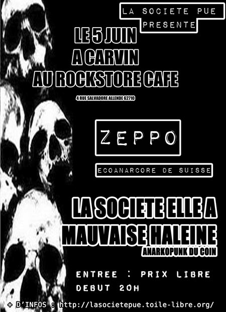 Zeppo + La Société Elle A Mauvaise Haleine au Rock Store Café le 05 juin 2011 à Carvin (62)