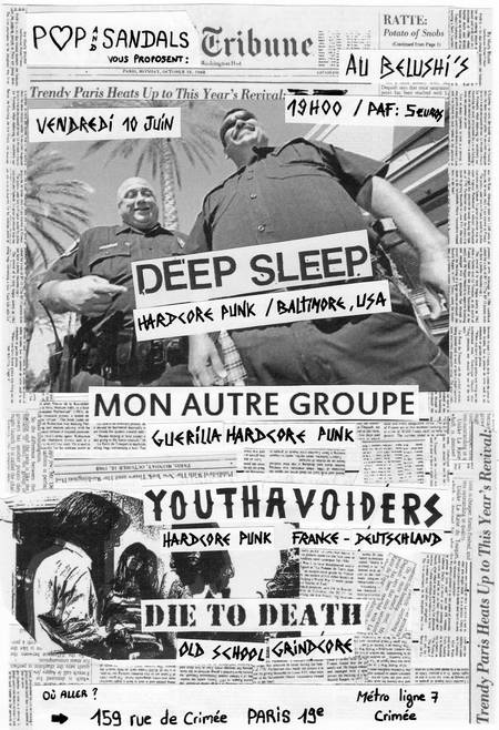 DEEP SLEEP + MON AUTRE GROUPE + YOUTH AVOIDERS + DIE TO DEATH le 10 juin 2011 à Paris (75)