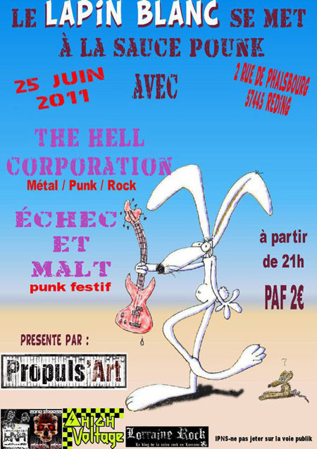 Echec et Malt + The Hell Corporation au Lapin Blanc le 25 juin 2011 à Réding (57)