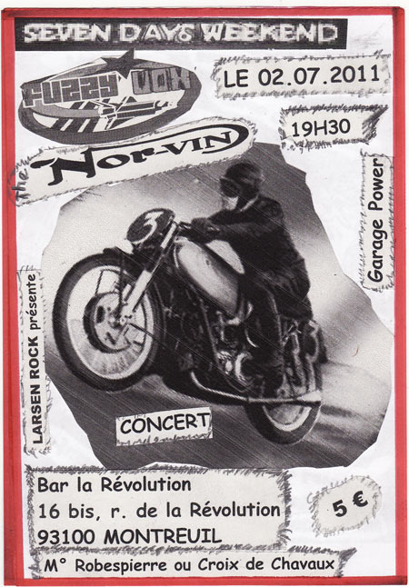 Larsen Rock présente Concert Garage Power le 02 juillet 2011 à Montreuil (93)
