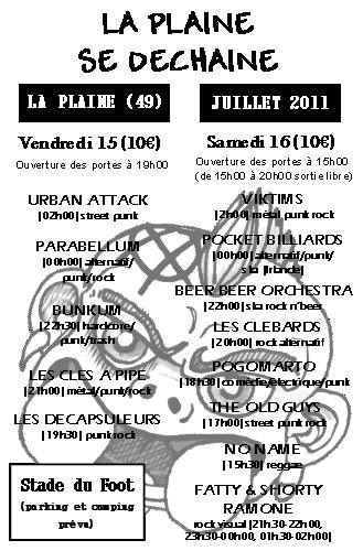 Fest La Plaine se déchaîne le 15 juillet 2011 à La Plaine (49)