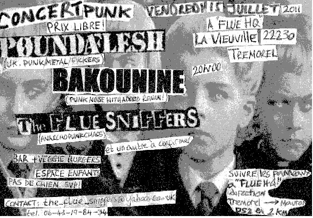 Poundaflesh + Bakounine + The Flue Sniffers au Flue H.Q. le 15 juillet 2011 à Trémorel (22)