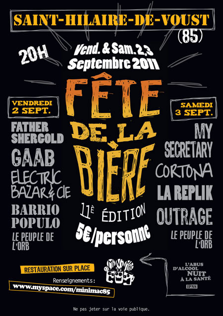 FETE DE LA BIERE - 11ème édition le 02 septembre 2011 à Saint-Hilaire-de-Voust (85)