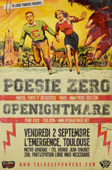 Poésie Zéro + OpeNightmare + Instinct à l'Emergence le 02 septembre 2011 à Toulouse (31)