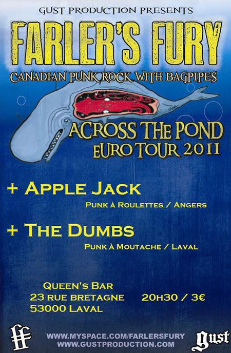 Farler's Fury + Apple Jack + The Dumbs au Queen's Bar le 23 septembre 2011 à Laval (53)