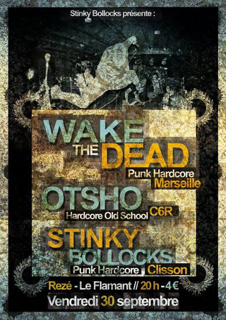 Wake The Dead + Otsho + Stinky Bollocks au Flamant le 30 septembre 2011 à Rezé (44)