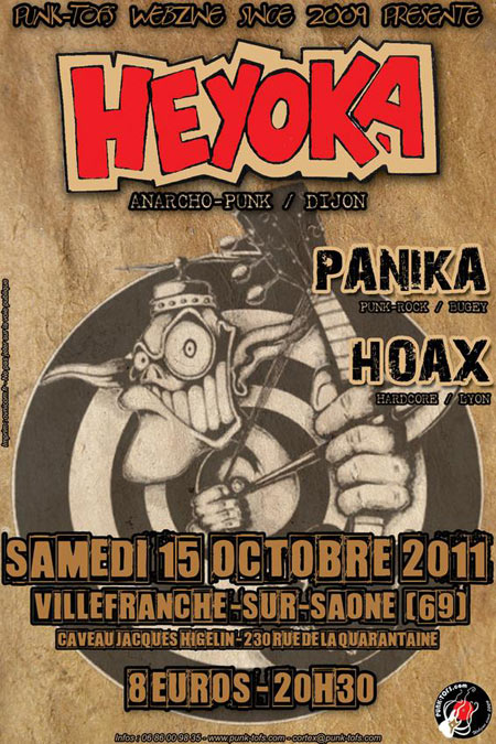 Heyoka + Panika + Hoax au Caveau Jacques Higelin le 15 octobre 2011 à Villefranche-sur-Sâone (69)