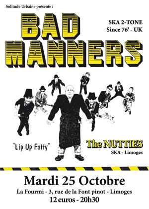 Bad Manners + Dead City Kids à la Fourmi le 25 octobre 2011 à Limoges (87)