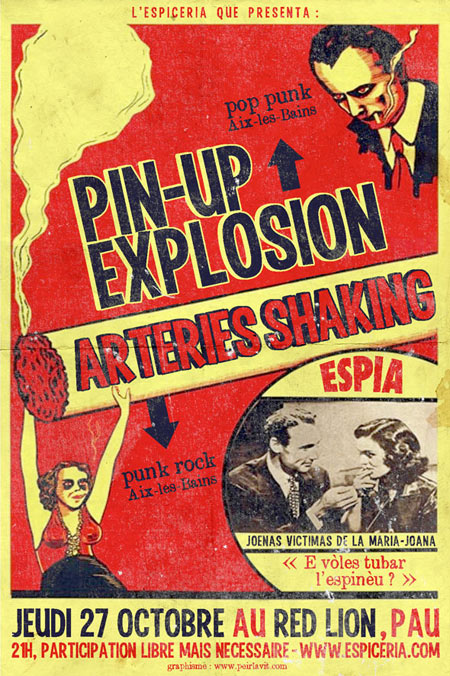 Pin-Up Explosion + Arteries Shaking au Red Lion le 27 octobre 2011 à Pau (64)