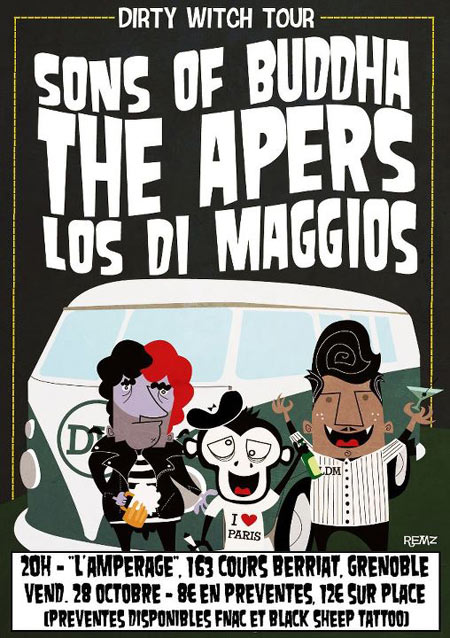 The Apers + Sons Of Buddha + Los Di Maggios à l'Ampérage le 28 octobre 2011 à Grenoble (38)