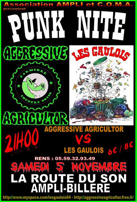 Aggressive Agricultor + Les Gaulois à La Route du Son le 05 novembre 2011 à Billère (64)