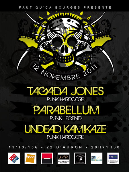 Parabellum + Tagada Jones + Undead Kamikaze au 22 d'Auron le 12 novembre 2011 à Bourges (18)