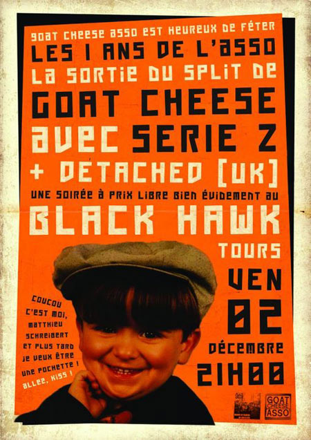 Goat Cheese + Série Z + Detached au Black Hawk le 02 décembre 2011 à Tours (37)