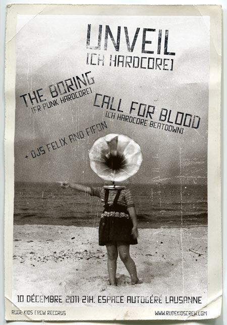 Unveil + The Boring + Call For Blood à l'Espace Autogéré le 10 décembre 2011 à Lausanne (CH)