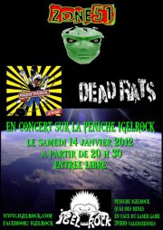 Zone 51 + Padd'Panik + Dead Rats à la Péniche Igelrock le 14 janvier 2012 à Valenciennes (59)