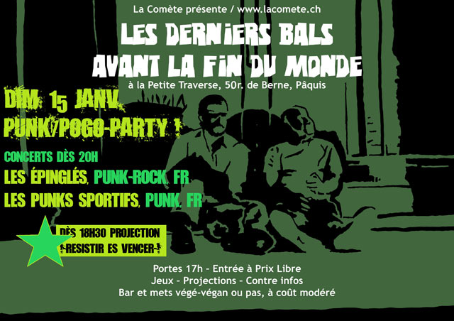 Les Epinglés + Les Punks Sportifs à la Petite Traverse le 15 janvier 2012 à Genève (CH)