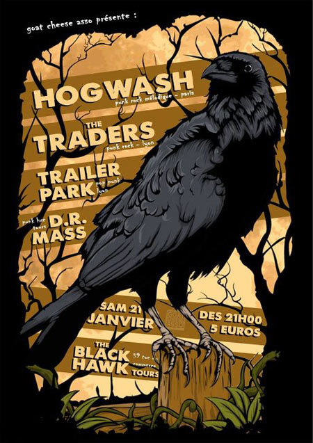 Hogwash + The Traders + Trailer Park + Dr Mass au Black Hawk le 21 janvier 2012 à Tours (37)