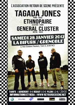 Tagada Jones + Ethnopaire + General Cluster à la Bifurk le 28 janvier 2012 à Grenoble (38)