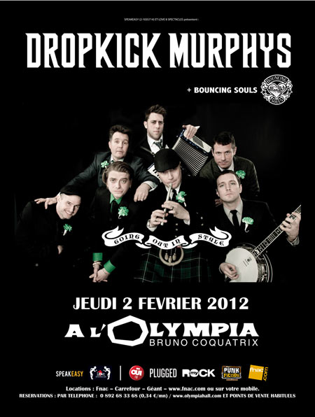Dropkick Murphys + Bouncing Souls à l'Olympia le 02 février 2012 à Paris (75)