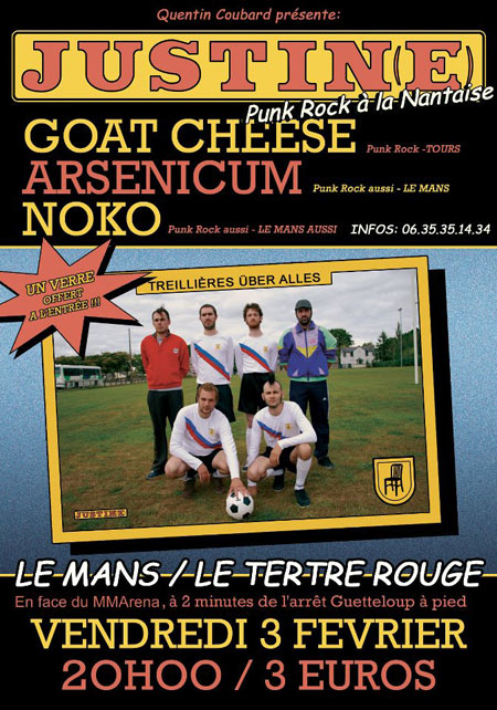 Justin(e) +Goat Cheese +Arsenicum +NOKO au bar Le Tertre Rouge le 03 février 2012 à Le Mans (72)