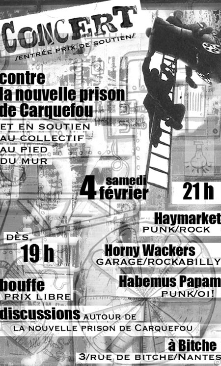 Concert contre la nouvelle prison de Carquefou le 04 février 2012 à Nantes (44)