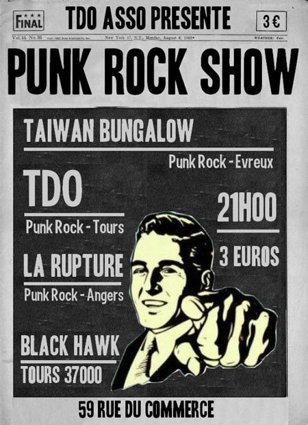 Taiwan Bungalow + TDO + La Rupture au Black Hawk le 10 février 2012 à Tours (37)