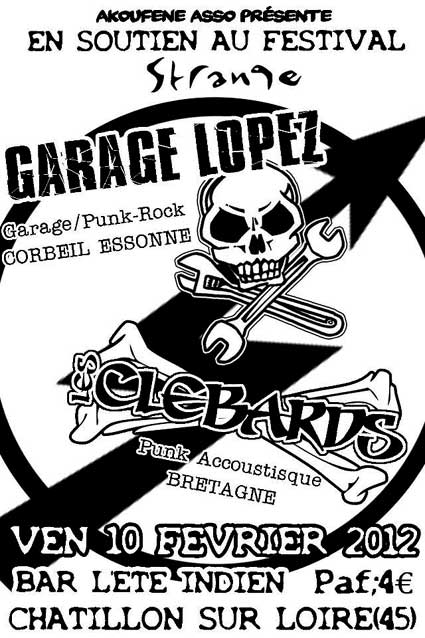 Garage Lopez + Les Clébards au bar L'Été Indien le 10 février 2012 à Châtillon-sur-Loire (45)