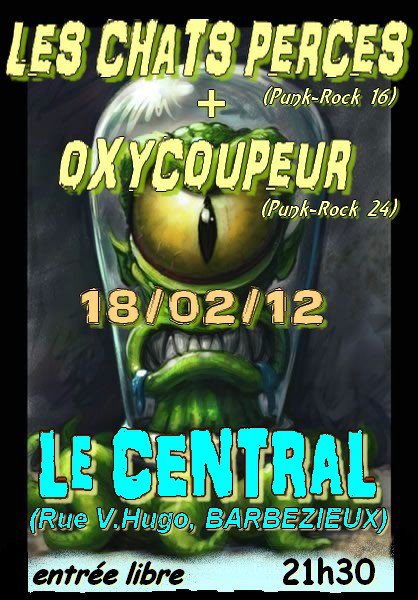 Les Chats Percés + Oxycoupeur au bar Le Central le 18 février 2012 à Barbezieux-Saint-Hilaire (16)
