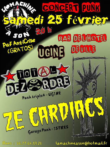 Total Dézordre + Ze Cardiacs au bar de l'Hôtel de Ville le 25 février 2012 à Ugine (73)