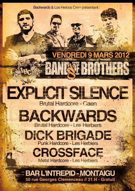Explicit Silence+Backwards+Dick Brigade+Crossface à L'Intrepid' le 09 mars 2012 à Montaigu (85)
