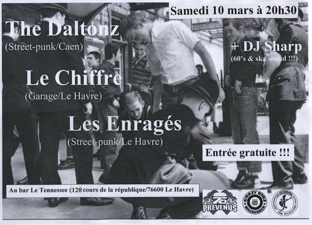 The Daltonz + Le Chiffre + Les Enragés au bar Le Tennessee le 10 mars 2012 à Le Havre (76)