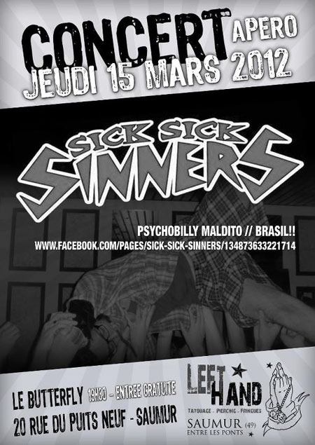 Sick Sick Sinners au Butterfly le 15 mars 2012 à Saumur (49)