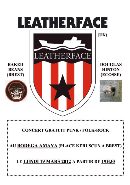 Leatherface + Baked Beans + Douglas Hinton @ Bodega Amaya le 19 mars 2012 à Brest (29)