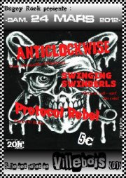 Anticlockwise + Swinging Swinderls + Protocol Rebel le 24 mars 2012 à Villebois (01)
