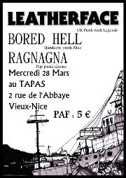 Leatherface + Bored Hell + Ragnagna au Tapas La Movida le 28 mars 2012 à Nice (06)