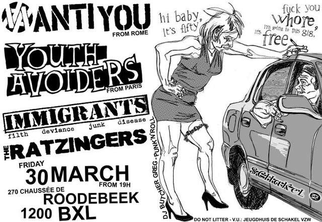 Anti You + Youth Avoiders + Immigrants + Ratzingers @ De Schakel le 30 mars 2012 à Woluwe-Saint-Lambert (BE)