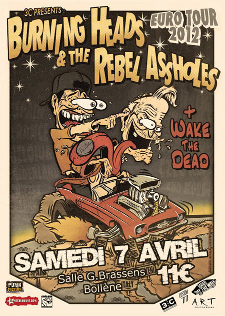 Burning Heads + The Rebel Assholes à la salle Georges Brassens le 07 avril 2012 à Bollène (84)