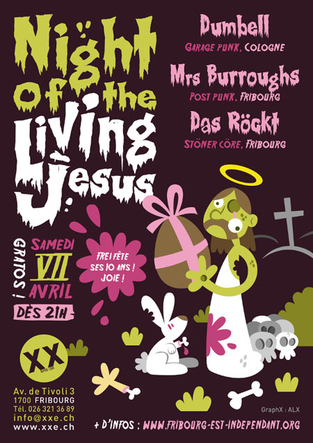 10 ans de FREI : Night of the Living Jesus au XXème le 07 avril 2012 à Fribourg (CH)