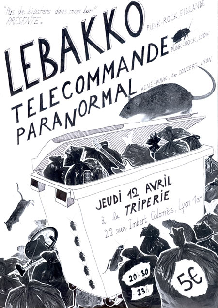 Lebakko + Télécommande + Paranormal à la Triperie le 12 avril 2012 à Lyon (69)