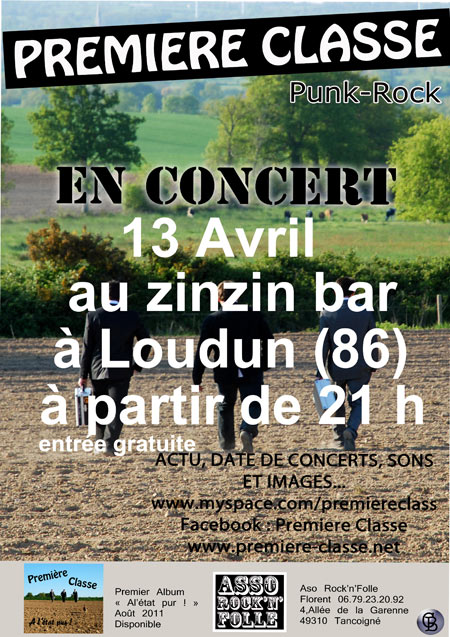 Concert au Zinzin Bar le 13 avril 2012 à Loudun (86)
