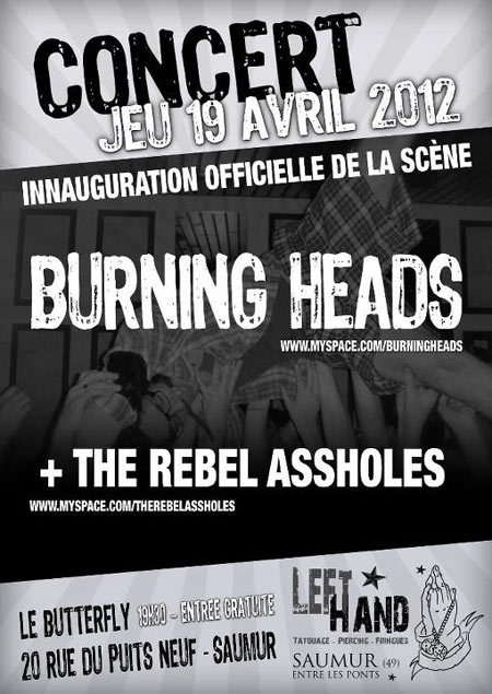 Burning Heads + The Rebel Assholes au Butterfly le 19 avril 2012 à Saumur (49)